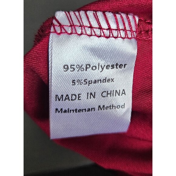 Anrabess Womens Elegant Maxi Dress Deep V-Neck Side Slit Burgundy Size S Party - Picture 10 of 10